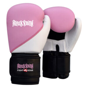 Pink White Leather Boxing Gloves CRW-BOG-108