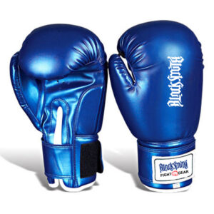Blue Shiny PU Leather Boxing Gloves CRW-BOG-129