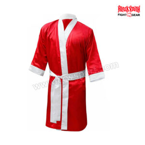 Men Satin Boxing Robe Red CRW-BR-03