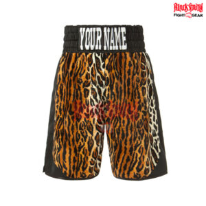 Leopard Print Boxing Trunks Muay Thai MMA Training Kick Boxing Shorts CRW-BSH-009