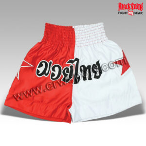 MUAY Thai Shorts Red White Kick Boxing Shorts