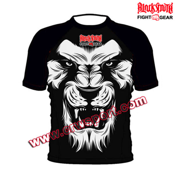 LION MMA Rash Guard Compression Top BJJ Base Layer MMA-RGS-02