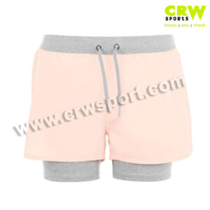 Grey Pink Women Booty Shorts Sports Fitness Shorts CRW-BST-12