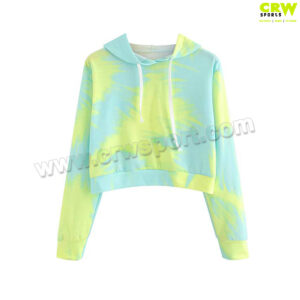 Tie Dye Hoodies Crop Top Full Sleeves Shirt CRW-CT-1012
