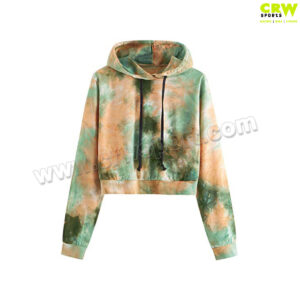 Tie Dye Hoodies Crop Top Full Sleeves Shirt CRW-CT-1013