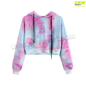 Tie Dye Hoodies Crop Top Full Sleeves Shirt CRW-CT-1014