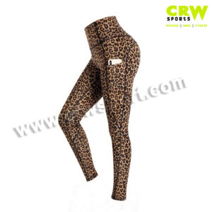 Leopard Print Fitness Legging Full Length High Waist Compression Wear CRW-SL-006